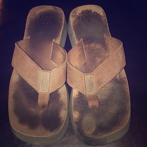 Brown Reef Butter Flip Flops